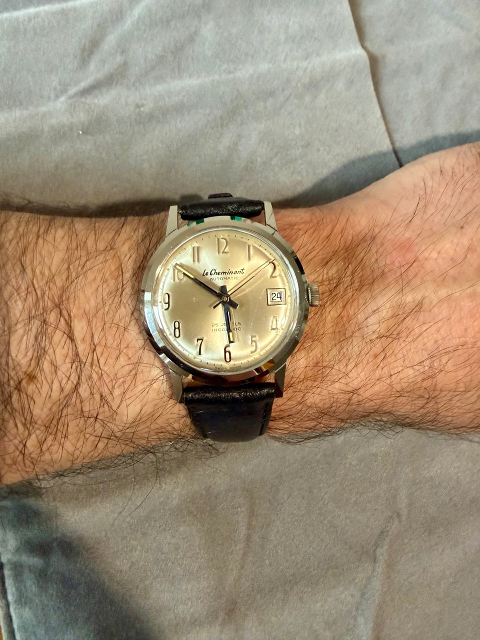 Montre Le Cheminant automatique 25 rubis Incabloc 60s