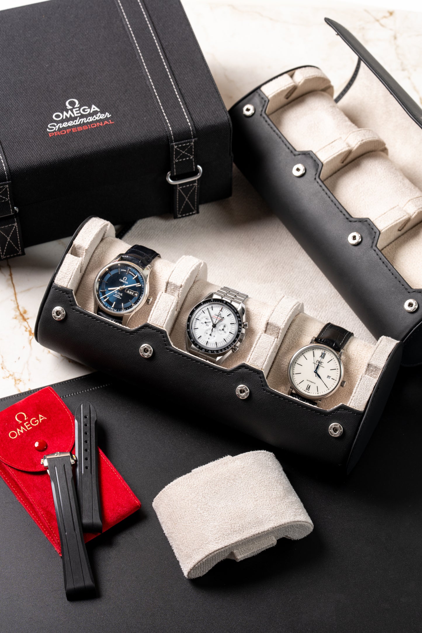 Watch Roll – Étui premium en cuir 3 montres