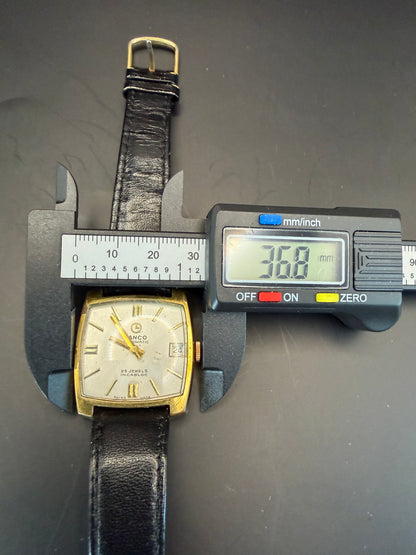 Montre LANCO carré vintage Automatic 25 Jewels – boîtier plaqué or