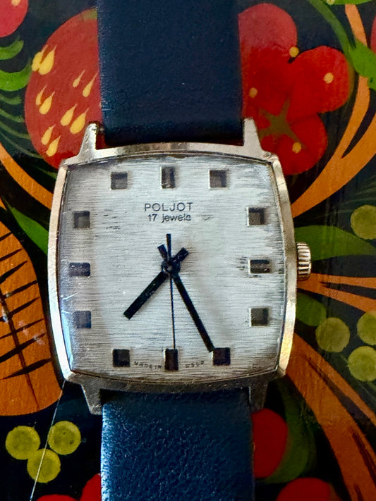 Montre Vintage POLJOT russe URSS Carrée 17 Rubis 1969