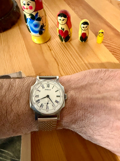 Montre Vintage Pobeda russe URSS métal 17 Rubis 1960s