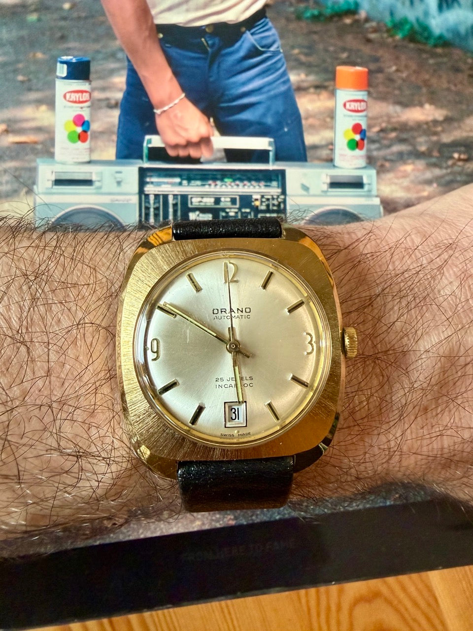 Montre Orano NOS Swiss Made Automatique doré