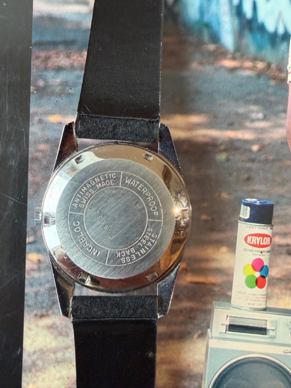 Montre Orano NOS Swiss Made Automatique Bleu nuit day date vintage