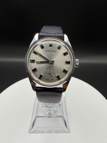 Montre Orano NOS Swiss Made cadran argent vintage FS Ferrovie dello Stato