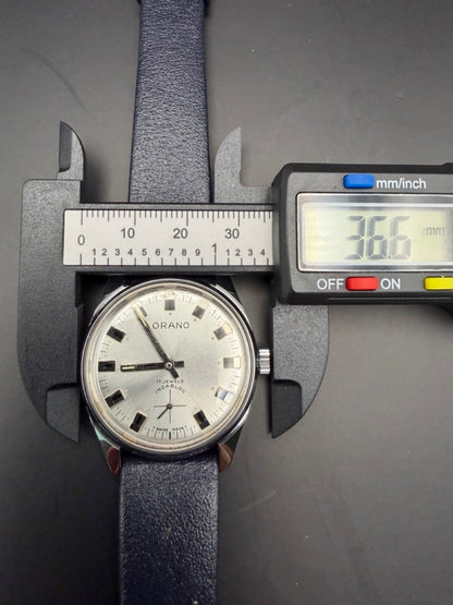 Montre Orano NOS Swiss Made cadran argent vintage FS Ferrovie dello Stato