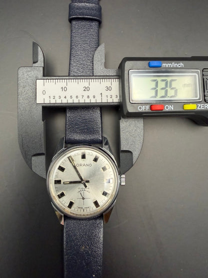 Montre Orano NOS Swiss Made cadran argent vintage FS Ferrovie dello Stato