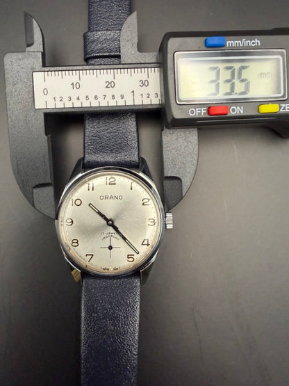 Montre Orano NOS Swiss Made chiffres arabes cadran argent FS Ferrovie dello Stato