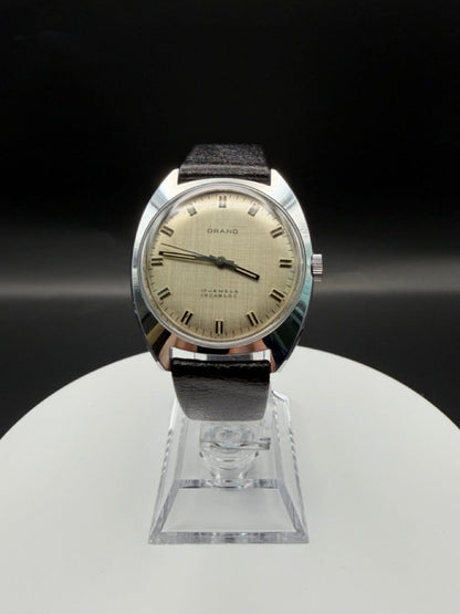 Montre Orano NOS Suisse 17 rubis incabloc cadran beige texturé