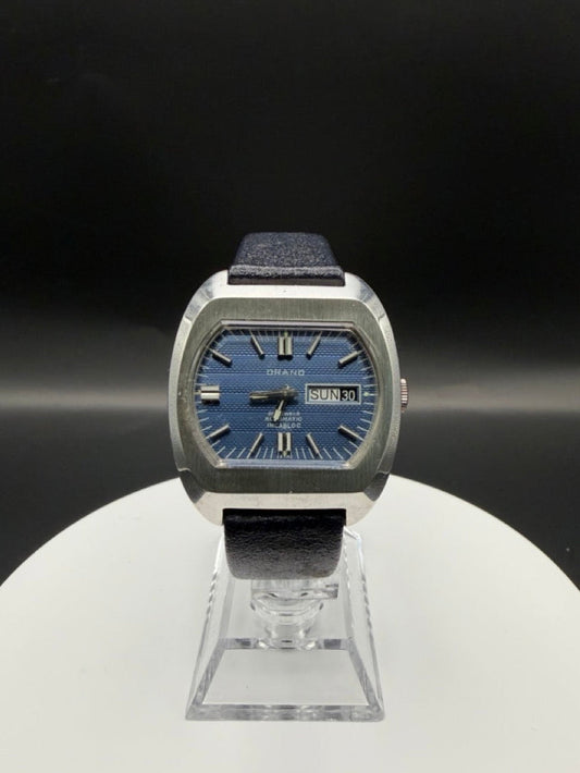 Montre Orano NOS Swiss Made Automatique Bleu texturé vintage