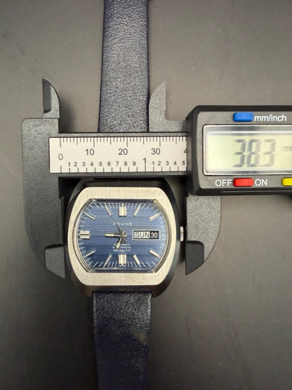 Montre Orano NOS Swiss Made Automatique Bleu texturé vintage