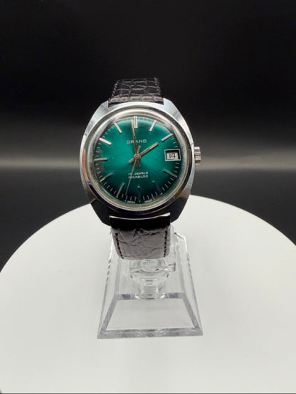 Montre Orano NOS Swiss Made Vert émeraude vintage