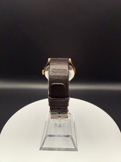 Montre Orano NOS Suisse octogonale automatique cadran beige marron patiné