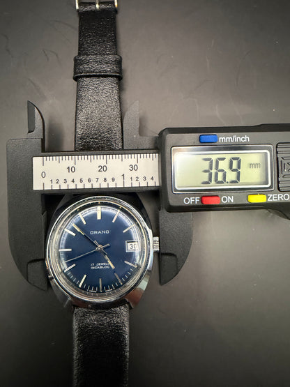 Montre Orano NOS Swiss Made Bleu med vintage