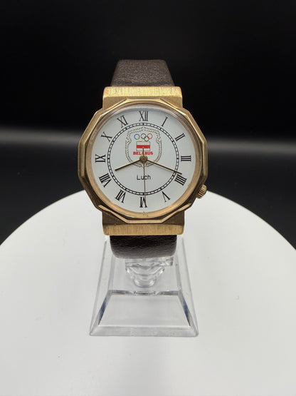 Montre vintage Luch Quartz Luch 2356 – cadran commémoratif Belarus jeux Olympique
