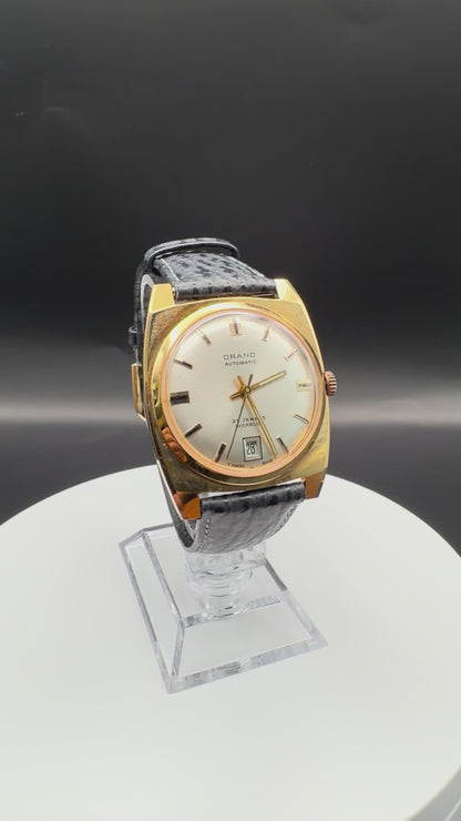 Montre Orano NOS Swiss Made Automatique day date plaqué or vintage