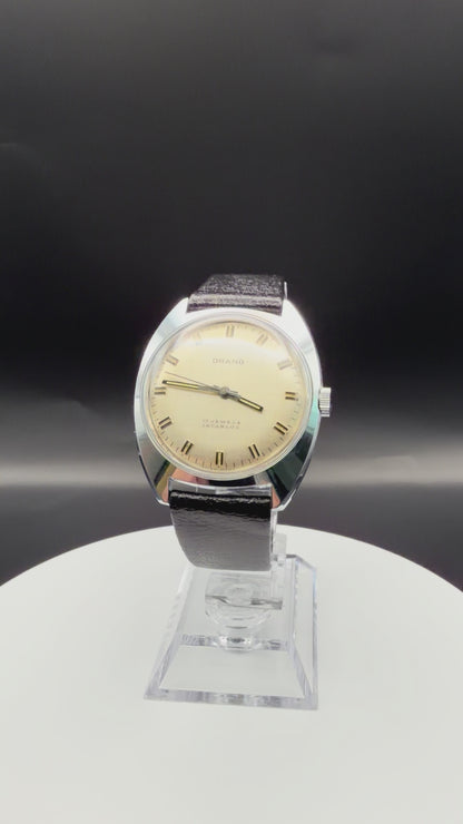 Montre Orano NOS Suisse 17 rubis incabloc cadran beige texturé
