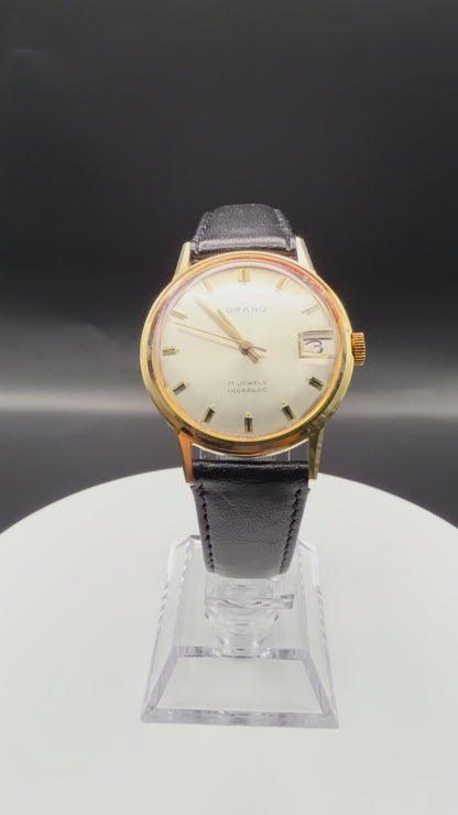Montre Orano NOS Swiss Made Automatique day date nacre vintage