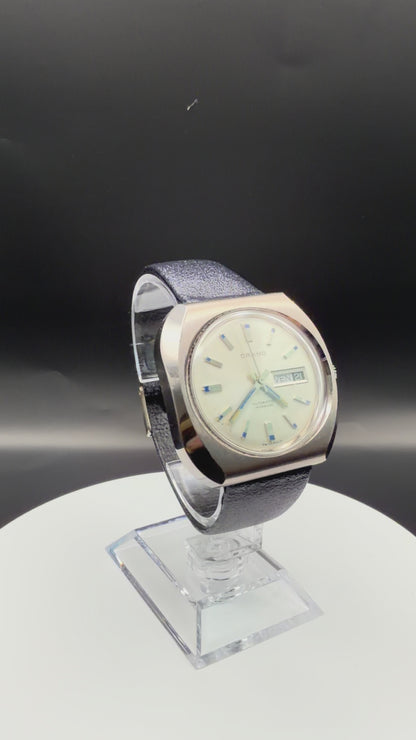 Montre Orano NOS Swiss Made Automatique silver brut vintage